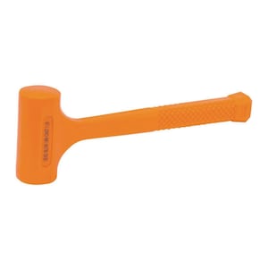 May include: An orange rubber mallet with a textured handle. The mallet is labelled "Dead Blow One Cast 1 LB."