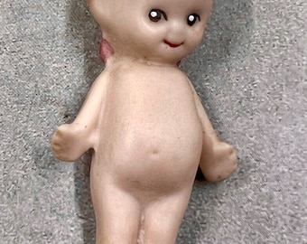 Oh Baby, Kewpie Doll Baby - Rara bambola Kewpie in porcellana bisquit rosa con ali, marchiata "AB" da collezione