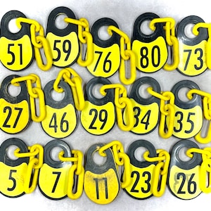 Vintage Cattle, Cow Tag, Livestock Number, Plastic, Your Choice, Jewelry and Craft Supply