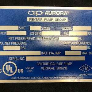 Tag, Vintage Machine Tag, AP AURORA Pump Group Company, Original Tag,  Kansas City, KS, Craft and Jewelry Supply