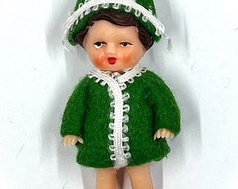 Vintage Tiny German “Unmarked” ARI Rubber Baby Doll, Doll House Doll- 1960’s - Rubber Baby Buggy Bumpers, Craft Supply
