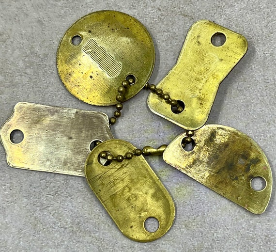 Vintage Brass Original Dog License Tag Grouping. 1950's - 1970's
