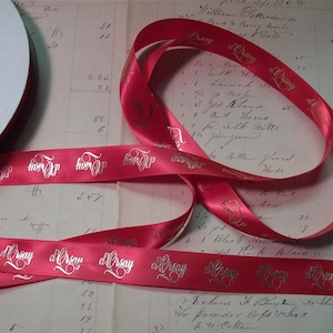 SWEET Ribbon - Gruppierung von 3 Yards Vintage Gold geprägtem französischen Satinband D'Orsay, Bastelzubehör
