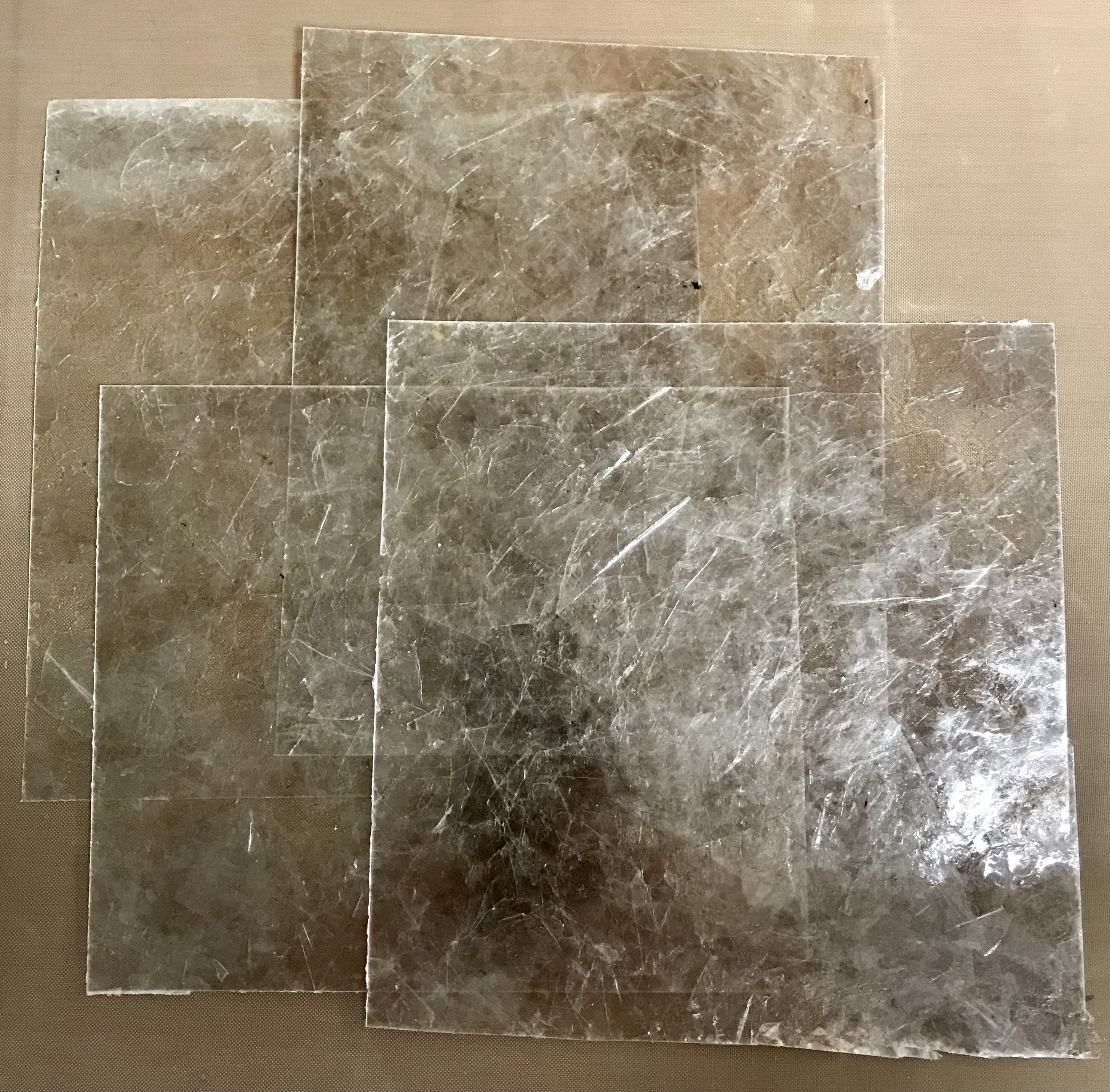Translucent Mica New! Iced Mica, Package of 4 Translucent Sheets of Resin Mica 5” X 6 ...