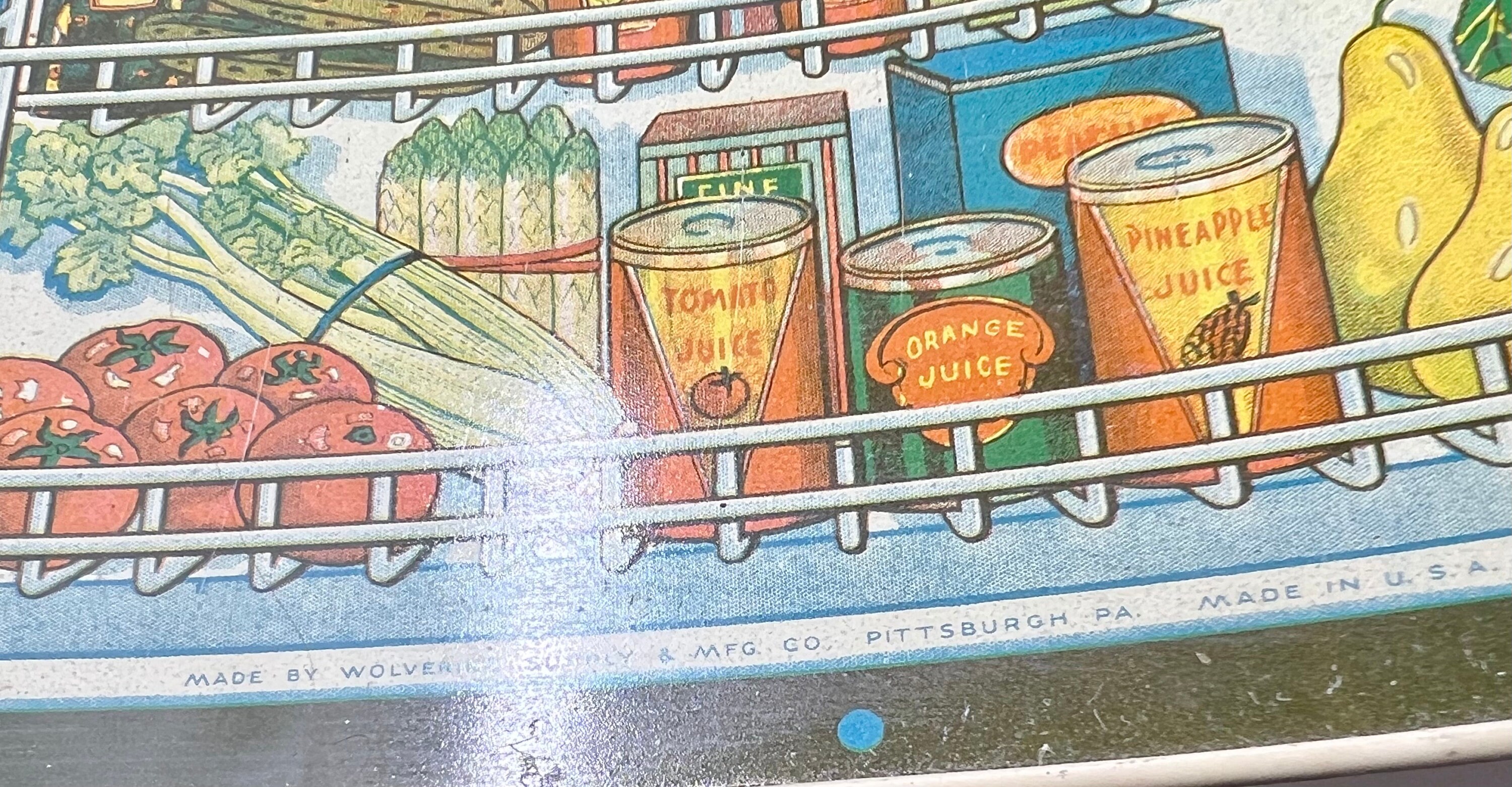 Vintage 1950's Wolverine Litho Tin Toy Polar Refrigerator Icebox