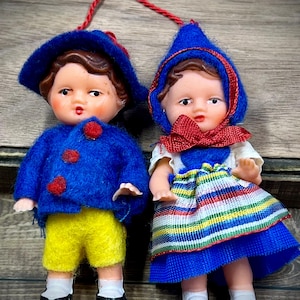 Two Vintage Tiny German ARI Rubber Baby Dolls, “Unmarked” - 1960’s - Rubber Baby Buggy Bumpers