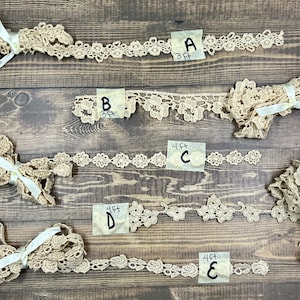 Antique Lace Trim, Hand Crocheted, All Original, Your Choice, Craft Supply