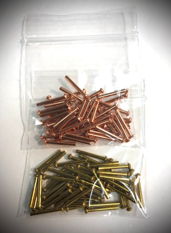 50 Solid Micro Rivets 1/16 Micro Fasteners Brass Copper Etsy