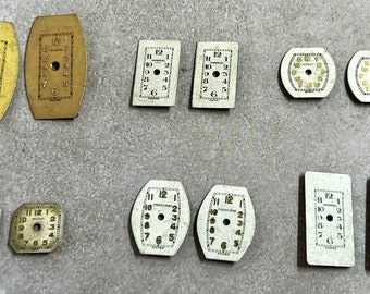 Seeing Double - 6 Sets Of Identical Tiny Pairs Of Vintage Watch Dials, Faces, Watch Parts, Jewelry Craft Supplies (A)