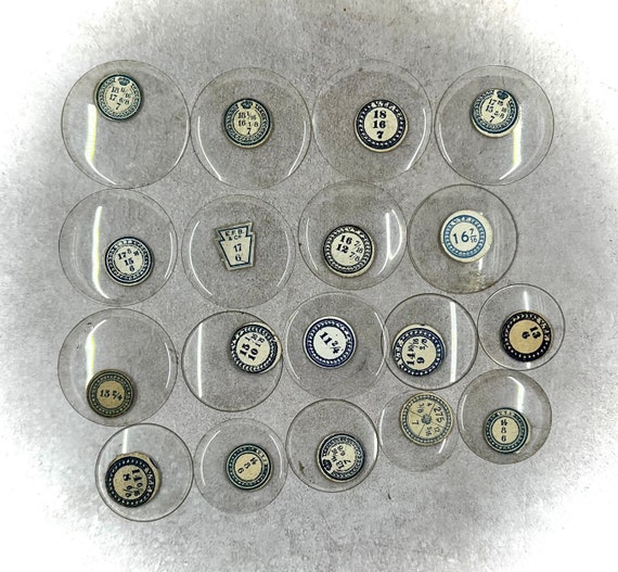 Grouping of 18 Antique Glass Pocket Watch Crystals From Etsy