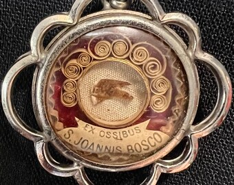 Catholic Pendant, Saint John, (Joannis) Bosco Reliquary Relic, Patron Saint, No Document, sacred heart, talisman