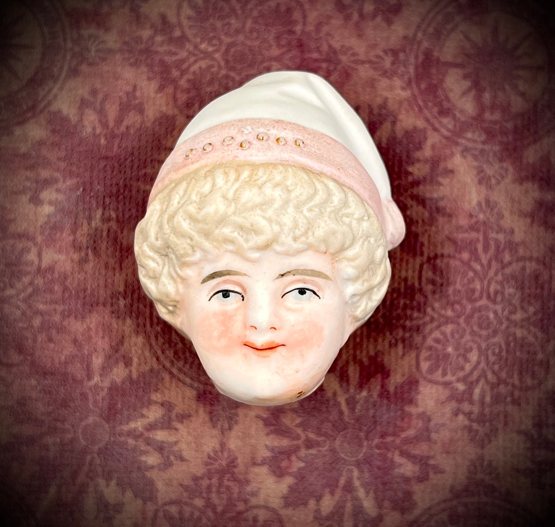 Quality Antique German Bisque Doll Head One Beautiful and Ready to Use