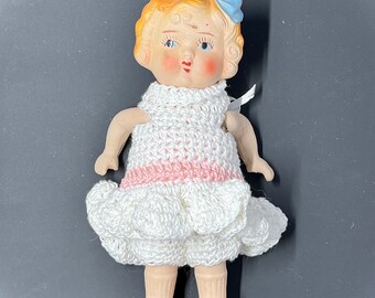 Giappone occupato - Bambola Kewpie in bisquit vintage, Frozen Charlotte 6,25", Craft Supply