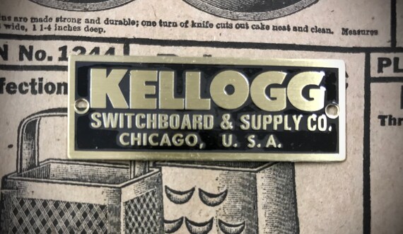Tag Kellogg Switchboard Supply Company Antique Vintage Etsy