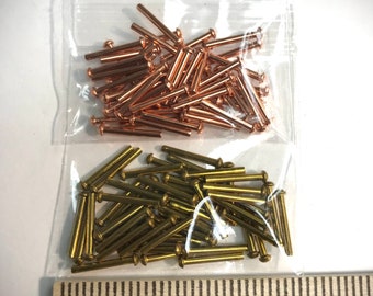 Solid Micro Rivets - 1/16”,  Your Choice Copper or Brass, 50 or 100, Jewelry Making, Round Head, Jewelry and Craft Supply