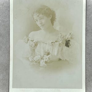 Escritora y artista victoriana original, Emma Bell Miles, fotografía de Russoff, tarjeta de gabinete, finales del siglo XIX, material de artesanía, coleccionable