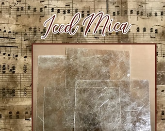 New! Iced Mica, Package of 4 Translucent Sheets Of Resin Mica 5” X 6”, Use In Decorative Art, *NOT HEAT RESISTANT, Craft Supply