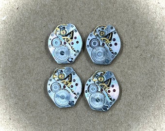 Componenti per orologi, parti di movimenti per orologi vintage di alta qualità, lotto di 4 pezzi identici a forma di diamante, forniture per gioielleria e artigianato