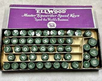 Typewriter Speed Keys, Vintage, Numbers, Letters, - Loose Assortment, Set of 49 NOS, Craft Supply
