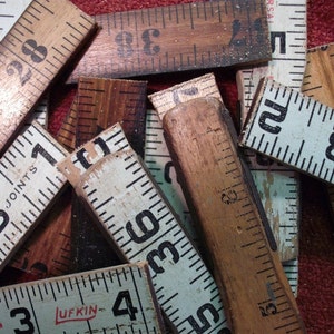 Vintage Folding Ruler Pieces 12 Ruler Sections, or 10 Hinge Sections, Your Choice, Drilled or Undrilled, Craft and Jewelry Supply image 2