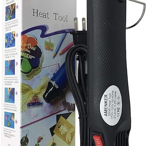 Mini Heat Gun, Electric Hot Air Gun Heating Tools for DIY, Embossing,  Crafts, Shrink Wrap, Drying Paint 110V, Black 