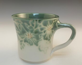 Fine Lined Floral Porcelain  Mug