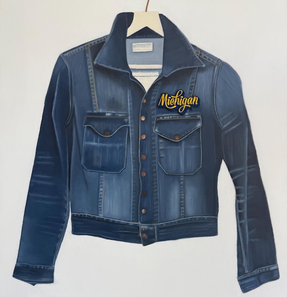 Michigan Denim Jacket - Original Oil Painting on Canvas