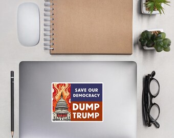 Demo-Sticker: Dump Trump Burning Cap Hüllen, Demogorie, Bürgerrechte, Widerstand, Widerstand