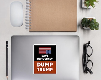 Politischer Aufkleber: Dump Trump Distress Flagge, Demonstration, Demonstration, Bürgerrechte, Fortschritt, soziale Gerechtigkeit