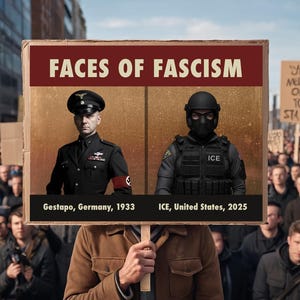 Cartel de protesta: Rostros del fascismo, antirracismo, anti ICE, justicia social, resistencia imagen 3