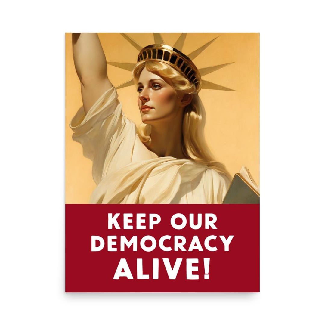 Protest Poster: Statue of Liberty Democracy (digital Download ...