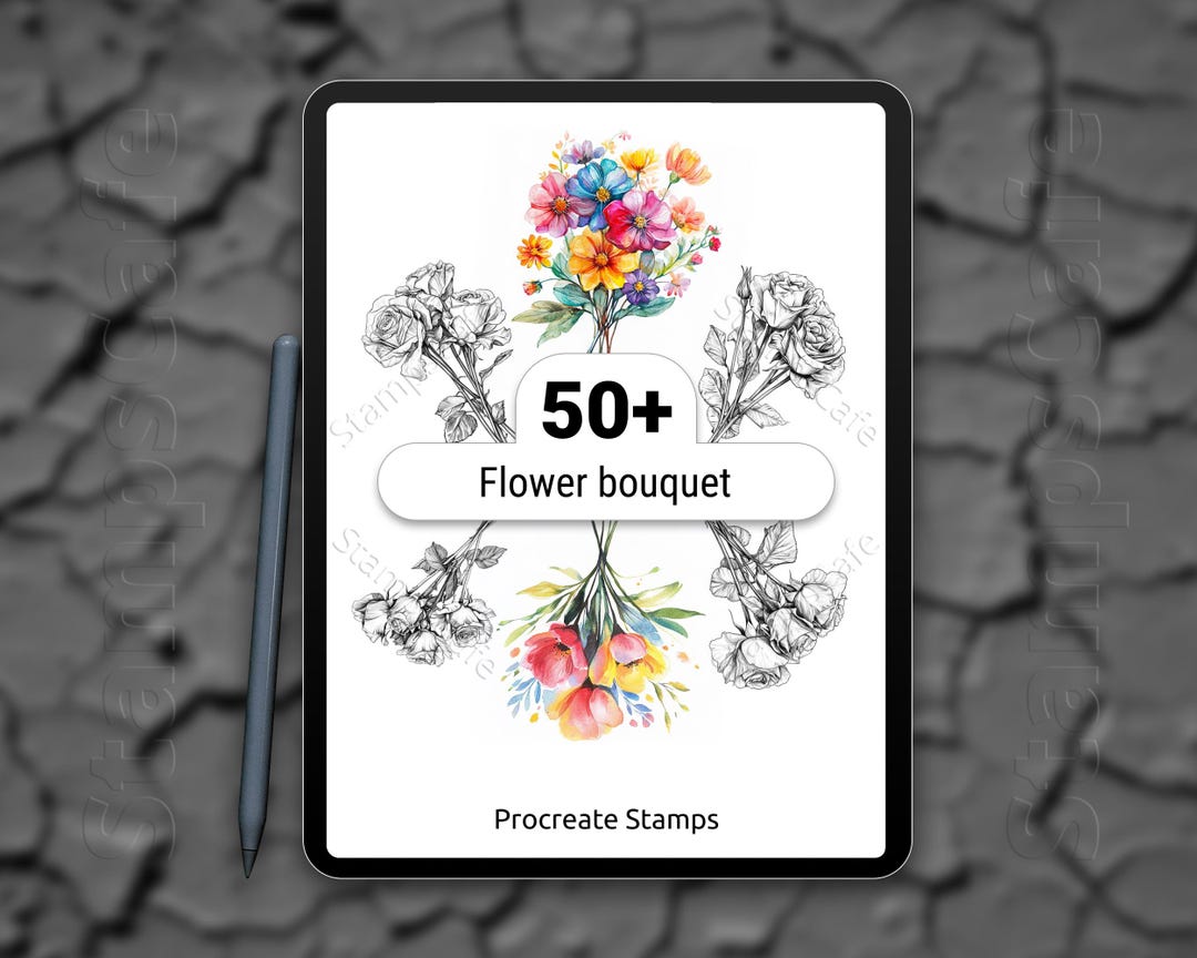 50+ Procreate Flower Bouquet Stamps | Floral & Botanical Stamp Pack ...