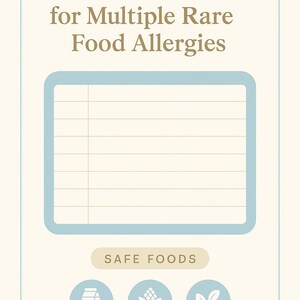 Weekly Meal Planner for Multiple Rare Food Allergies - Printable PDF