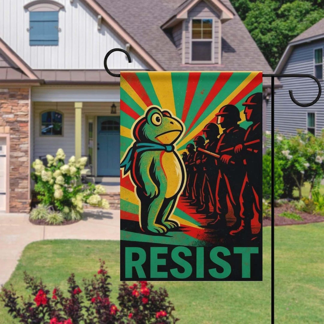 Frogs Resist Garden Flag, Portland Frog Protest, Anti ICE Flag, Anti ...