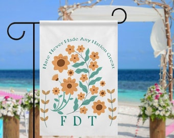 Subtle Anti Trump Garden Flag, Flag with Anti Trump Text, Resist Trump Garden Flag, Floral Political Statement, Activist Yard Sign, FDT