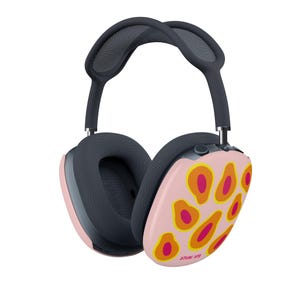 AirPods Max Case „Papaya“ – Handgemaltes rosa Summer Fruit Design, Tropical Aesthetic Accessory, Bold Pink AirPods Cover, Gift for Her