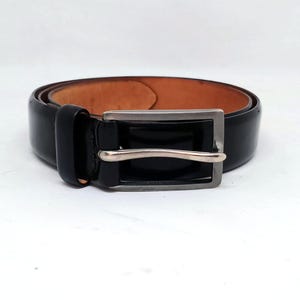 Classic Men’s Designer Belt Polo Ralph Lauren Belt Size 85/34 – 100cm – Brown Patent Cowhide Leather – Made in Italy