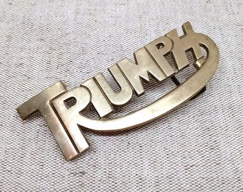 Vintage Triumph Solid Brass Belt Buckle – Tanside LTD UK 1987 – Fits 4cm Belts – Rare Collector’s Piece