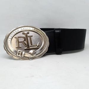 Classic Lauren Ralph Lauren Black Leather Belt, Size S, Genuine Leather