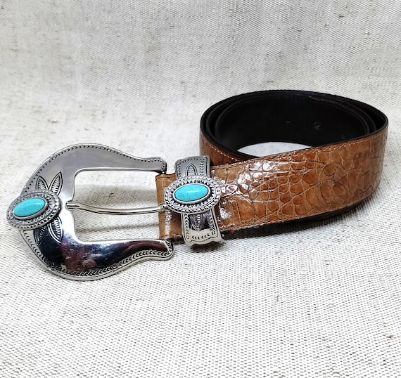 Women’s Vintage Leather Artisanal Belt sz 38 s-l400.jpg main image 2