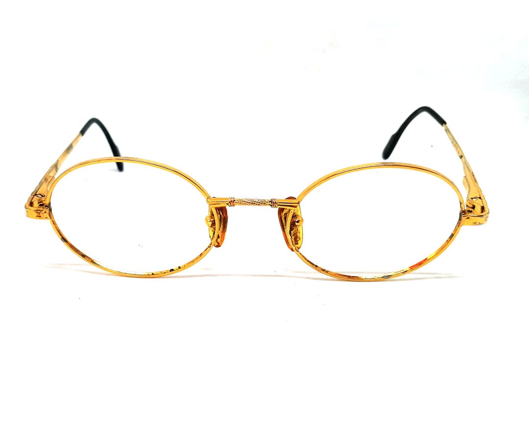 23K Gold Plated Vintage Tiffany T377 Eyeglasses Frames 1990s