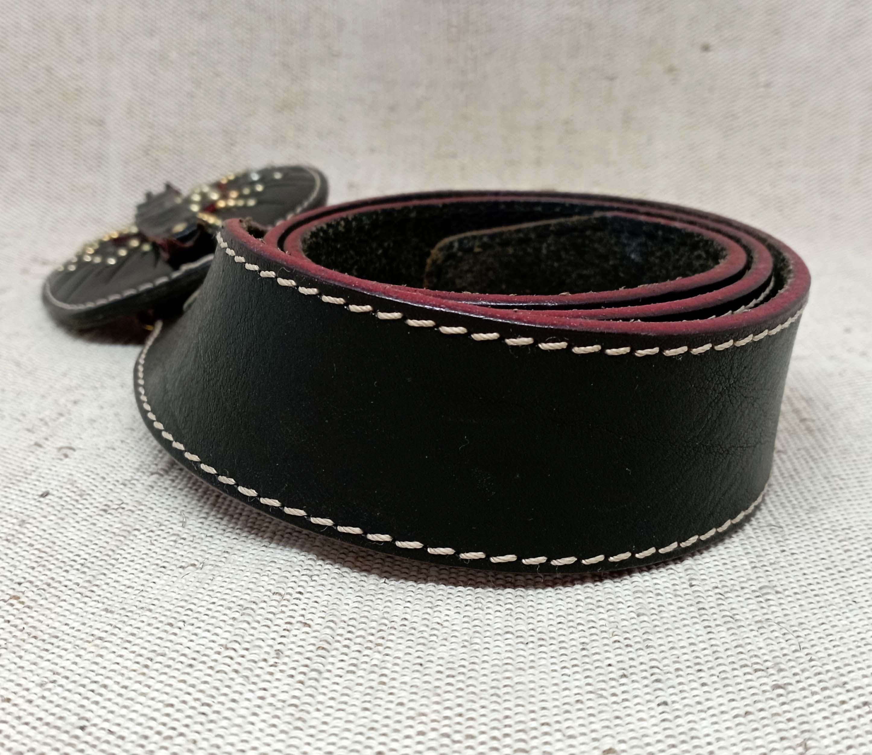Vintage Rare DSQUARED2 Black Leather Belt – Large Buckle – Size S