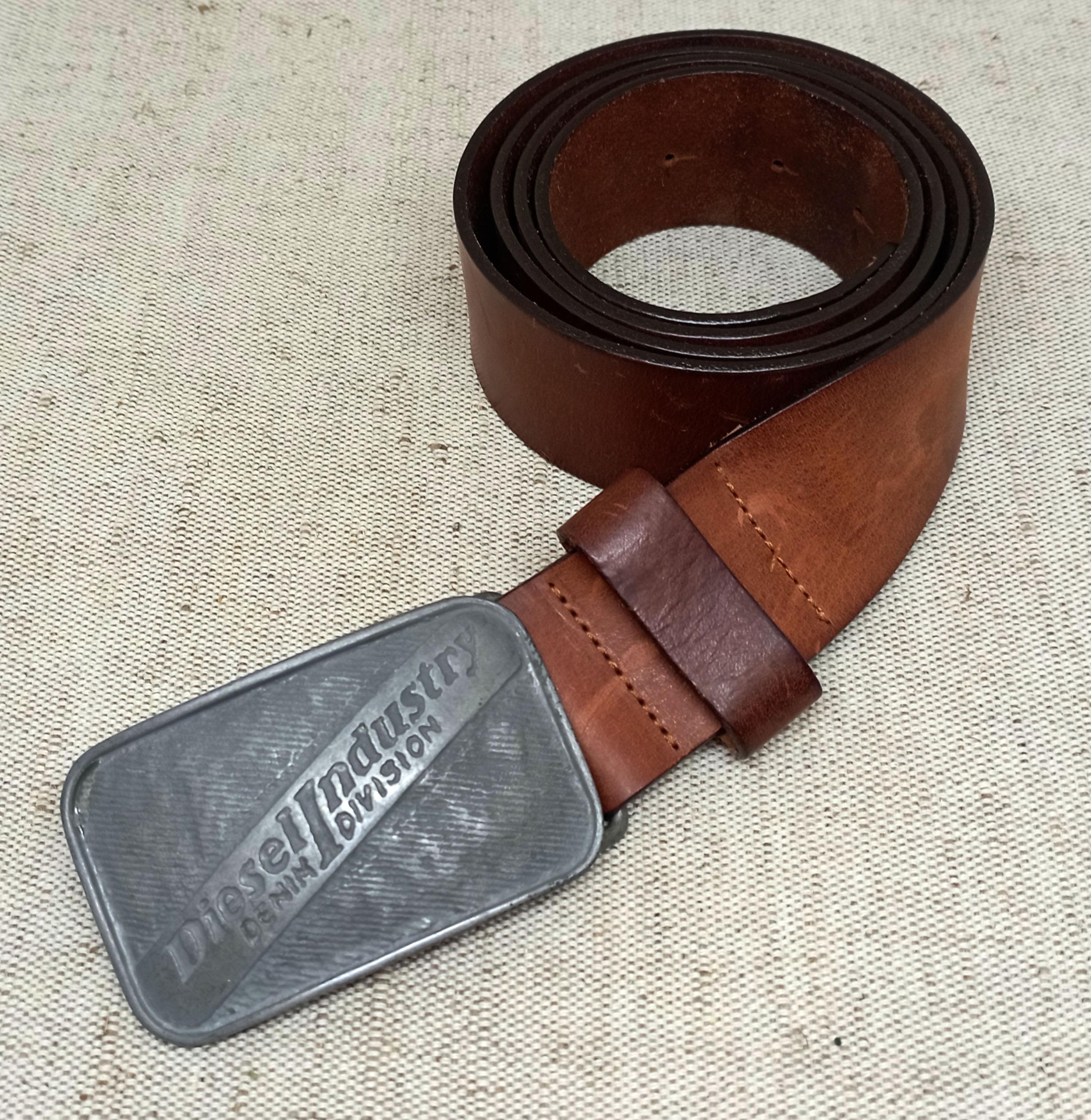 Vintage Diesel Industry Leather Belt Men – 100% Leather  display picture 3