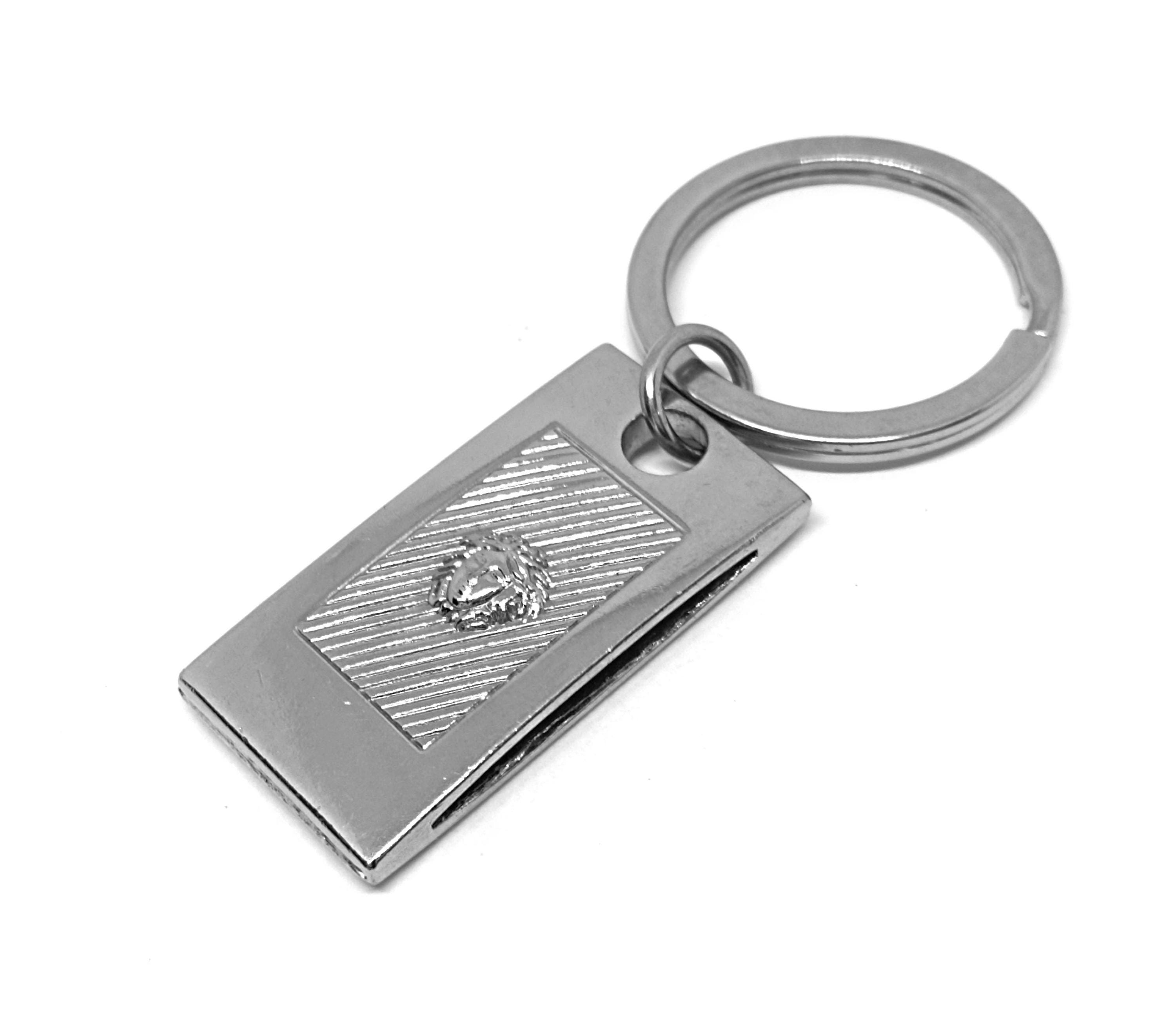 Vintage 1990s Gianni Versace Silver Keychain With Medusa Logo