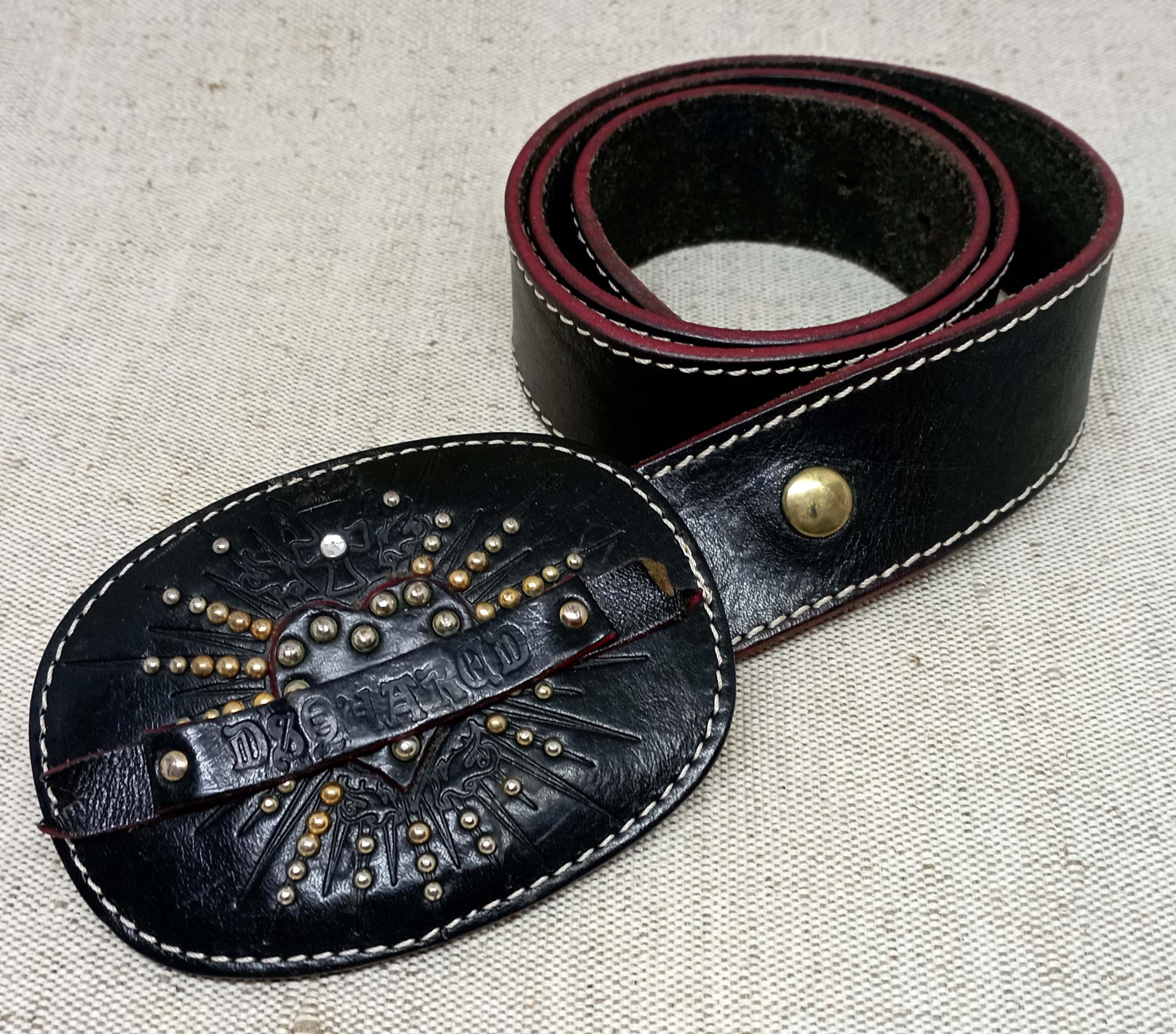 小物 Rare Vintage DSQUARED2 Belt Large Buckle Vintage Rare DSQUARED2 Black Leather Belt – Large Buckle – Size S