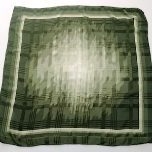 Vintage Green Fisba Stoffels Silk Scarf | Swiss Designer Accessory | Silk Square Scarf | Swiss Made