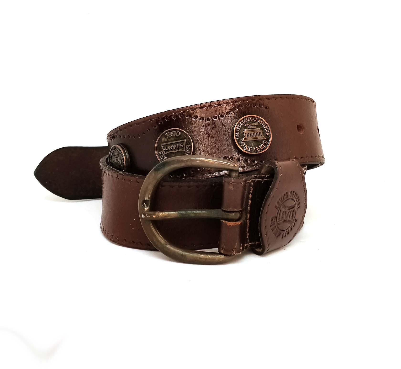 80～90s USA製 Levi's 茶芯ブラック 真鍮バックル 本革ベルト Vintage levis belt - Etsy 日本