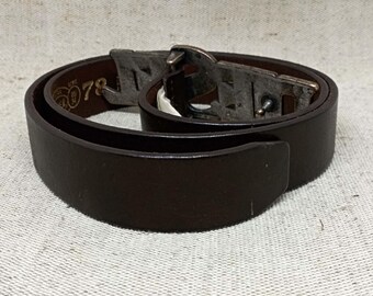 Vintage Diesel Brown Leather Belt – Large Logo Metal Buckle