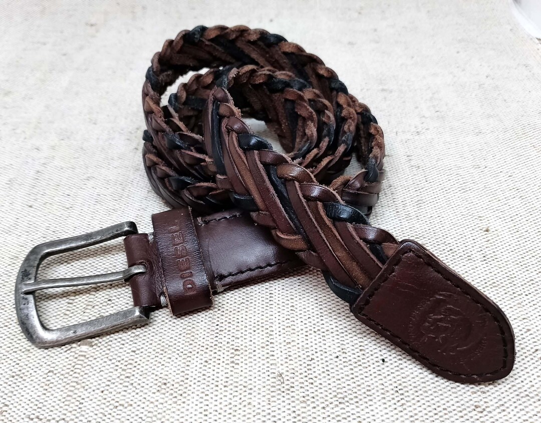 Vintage Diesel Braided Leather Belt – Brown – Size 100/40  display picture 1