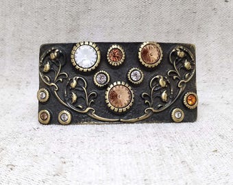 Abel Brand Gold Tone Cross Belt Buckle Embellished‎ Crystals Made in Italy Abel Brand Gold Tone Cross Belt Buckle Embellished Crystals  main image 3